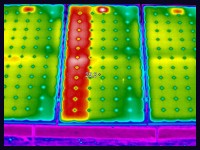 Inspección termográfica de una placa defectuosa